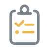 clipboard icon yellow and gray