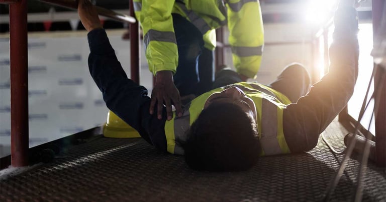 construction worker that has fallen
