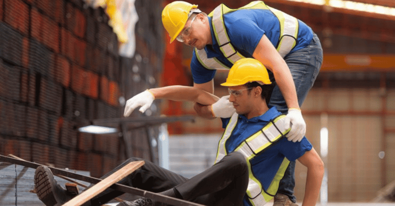 construction worker falling on the job